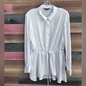 Vera Wang Loose Fit Tie Blouse